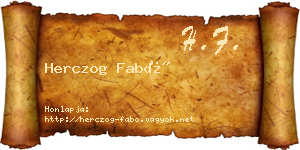Herczog Fabó névjegykártya